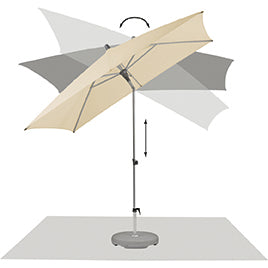Alu-Smart parasol rechthoekig 210 x 150, kleur 453 Vanilla