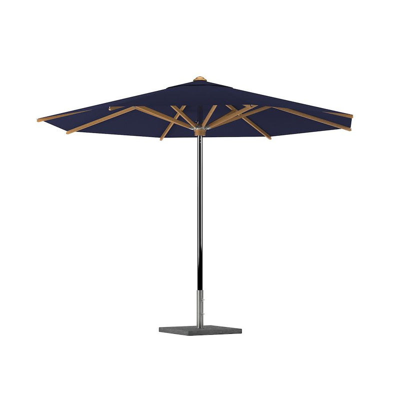 Shady parasol rvs/teak  vierkant 3.5 x 3.5 blue marine uni