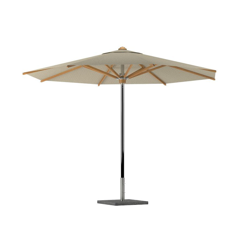 Shady parasol rvs /teak vierkant 3.5 x 3.5 ecru uni