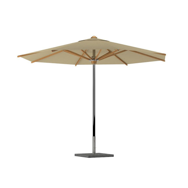 Shady parasol rvs / teak 350 rond mocca uni