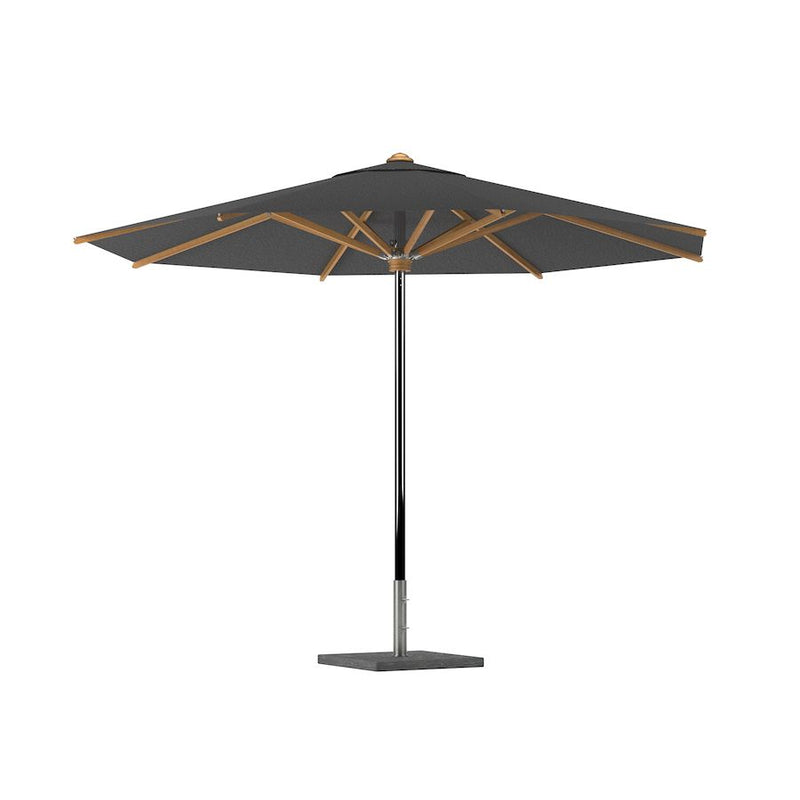 Shady parasol rvs/teak  vierkant 3.5 x 3.5 green uni