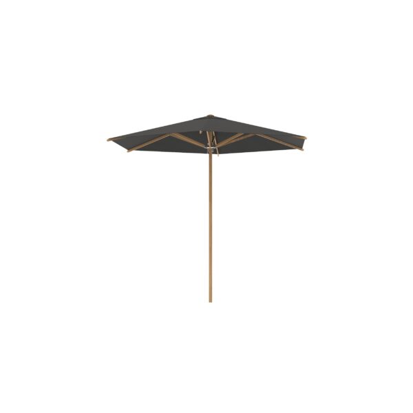 Shady Slim teak parasol 220 x 220 rond doek zwart