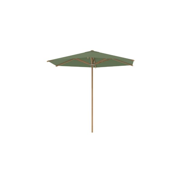Shady Slim teak parasol 300 rond doek Sage linen