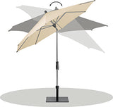 Alu-Twist parasol rechthoekig 250 x 200 cm. kleur 461 Taupe