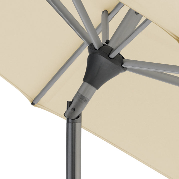 Alu-Twist parasol rechthoekig 210 x 150 cm. kleur 461 Taupe