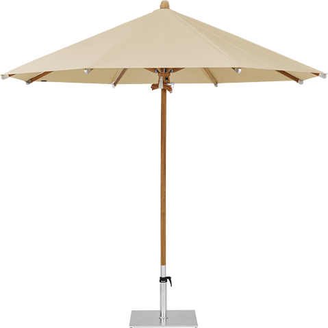 Teakwood parasol rond 300, kleur 422 Cream