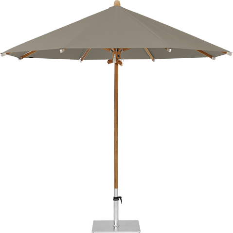 Teakwood parasol rond 350, kleur 461 Taupe