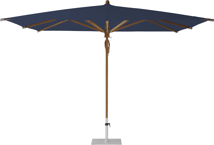Teakwood parasol vierkant 330 x 330, kleur 439 Navy