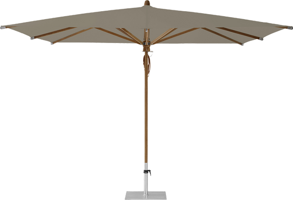 Teakwood parasol vierkant 330 x 330, kleur 461 Taupe
